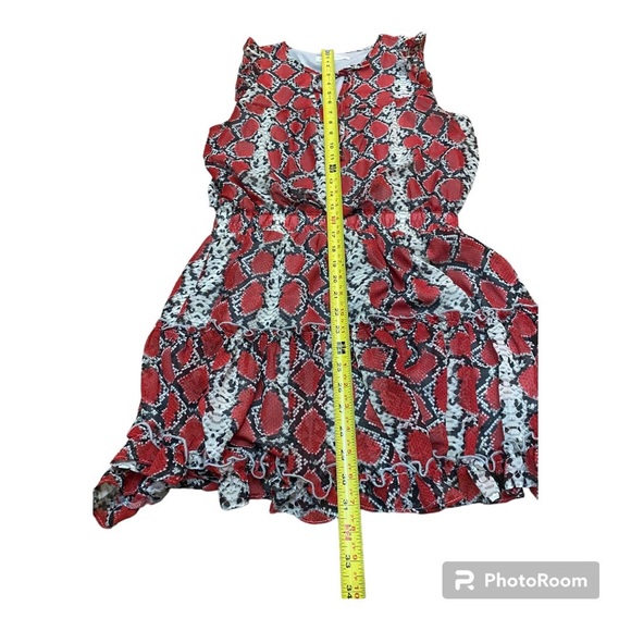 THE PANTS STORE - ADRIENNE Red/Black Snakeskin Pattern Dress Size Medium - Picture 7 of 10
